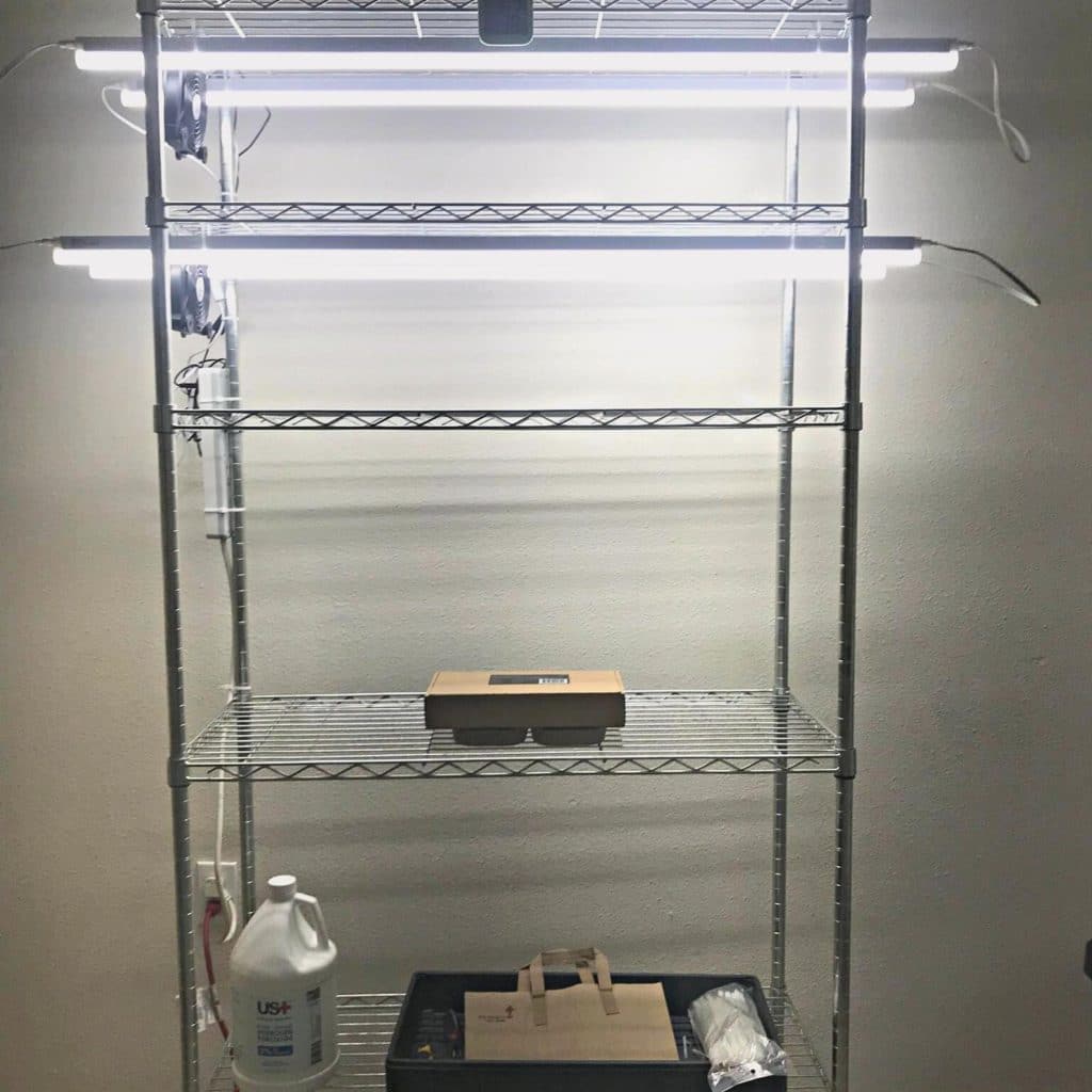 My initial vertical garden microgreens setup